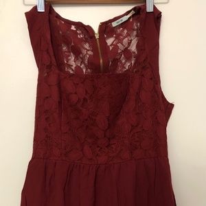 Kimchi Blue Dark Red Lace Top Dress